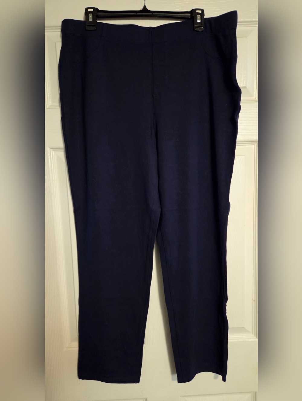 Karen Scott Navy Straight-Leg Pull-On Pants